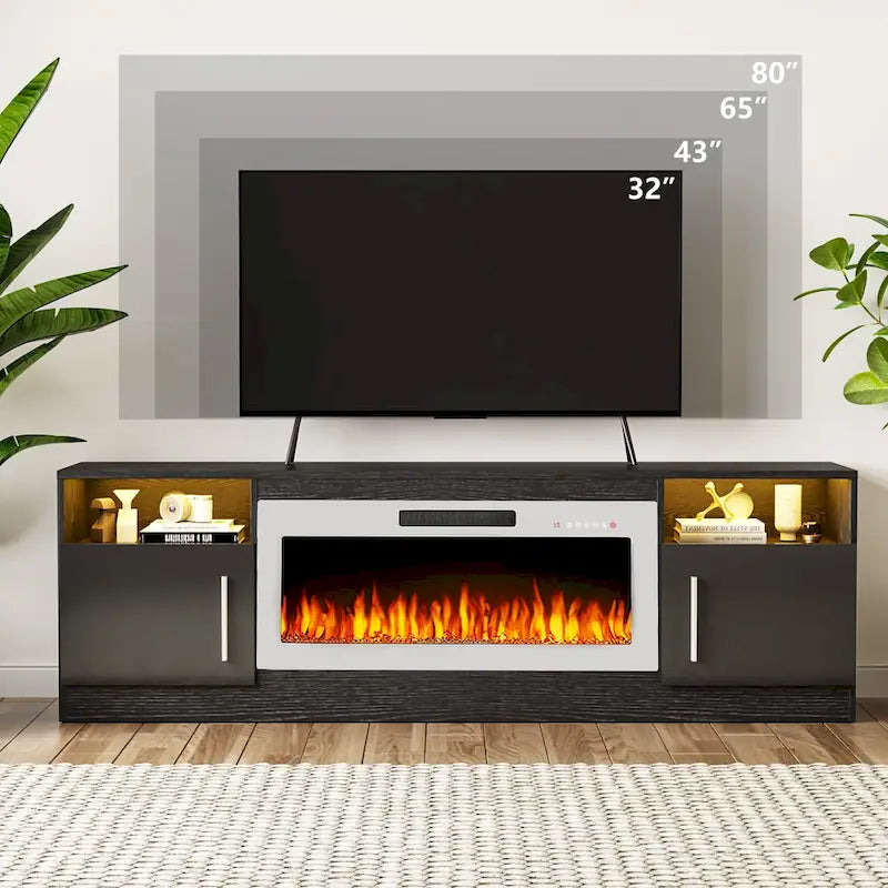 Meuble TV de 70 po avec foyer électrique de 36 po