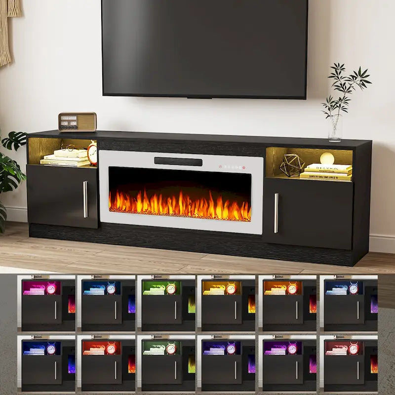 Meuble TV de 70 po avec foyer électrique de 36 po