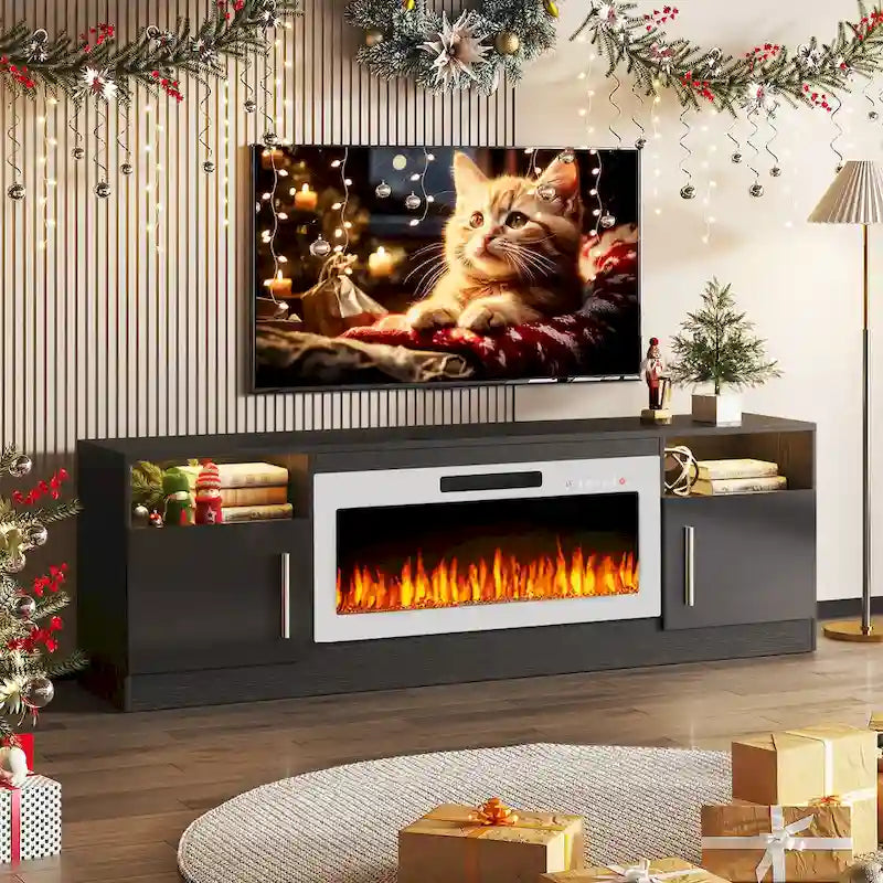 Meuble TV de 70 po avec foyer électrique de 36 po