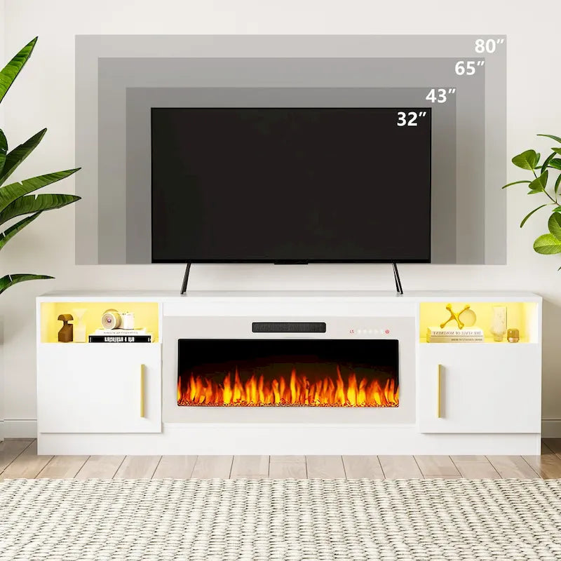 Meuble TV de 70 po avec foyer électrique de 36 po