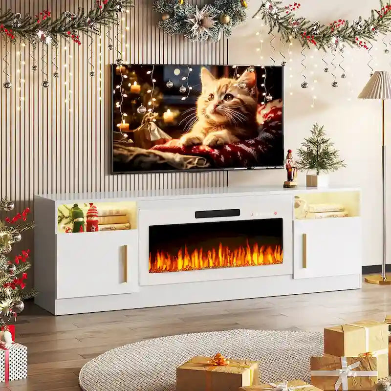 Meuble TV de 70 po avec foyer électrique de 36 po