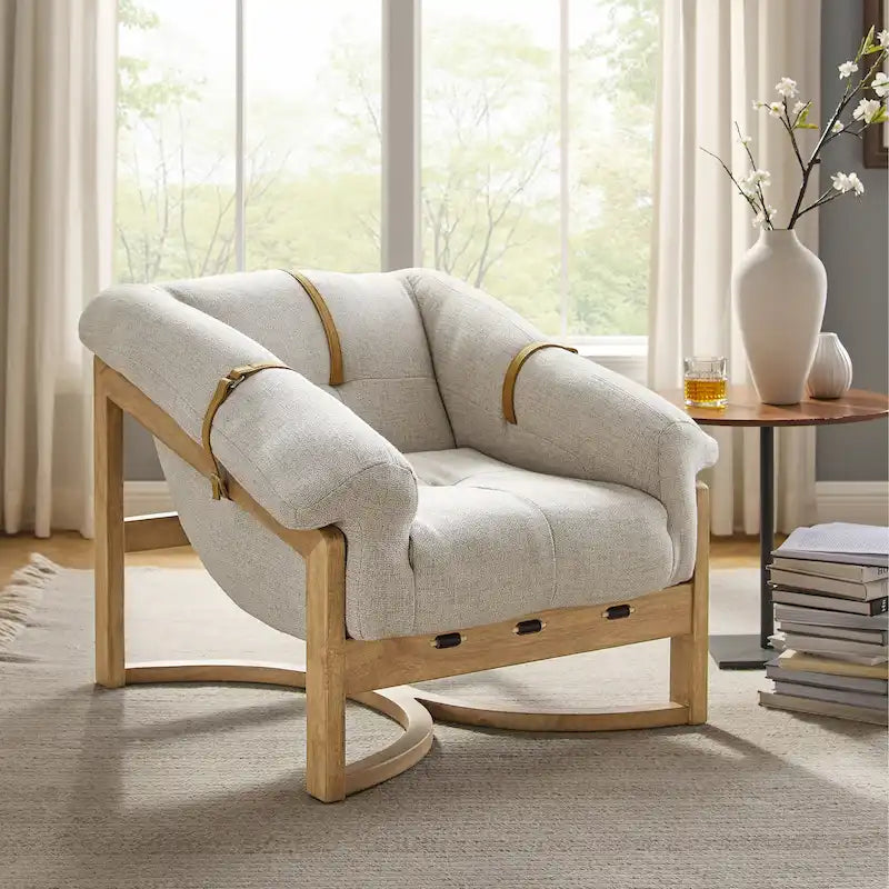 Fauteuil de salon en cuir véritable