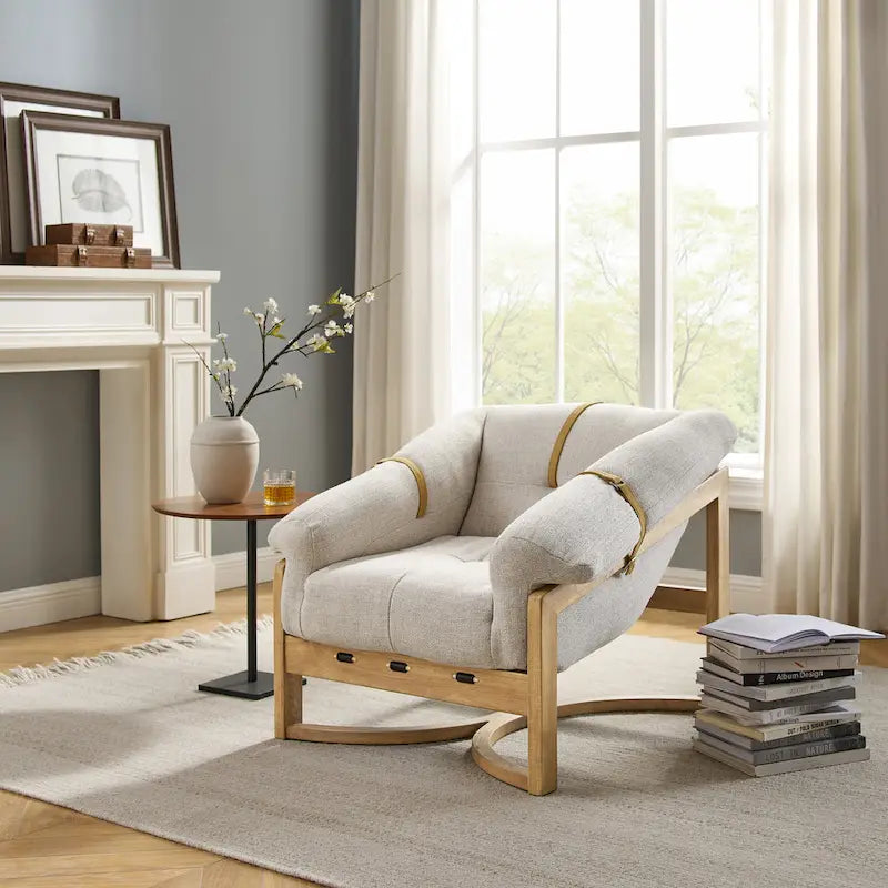 Fauteuil de salon en cuir véritable