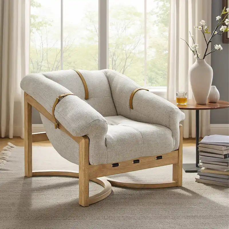 Fauteuil de salon en cuir véritable