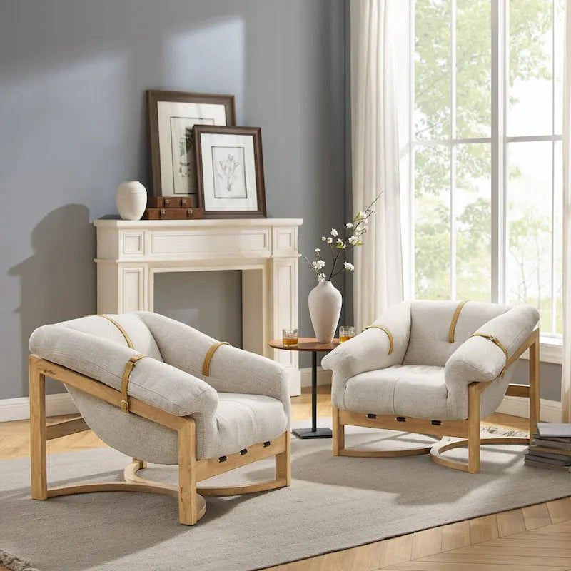 Fauteuil de salon en cuir véritable