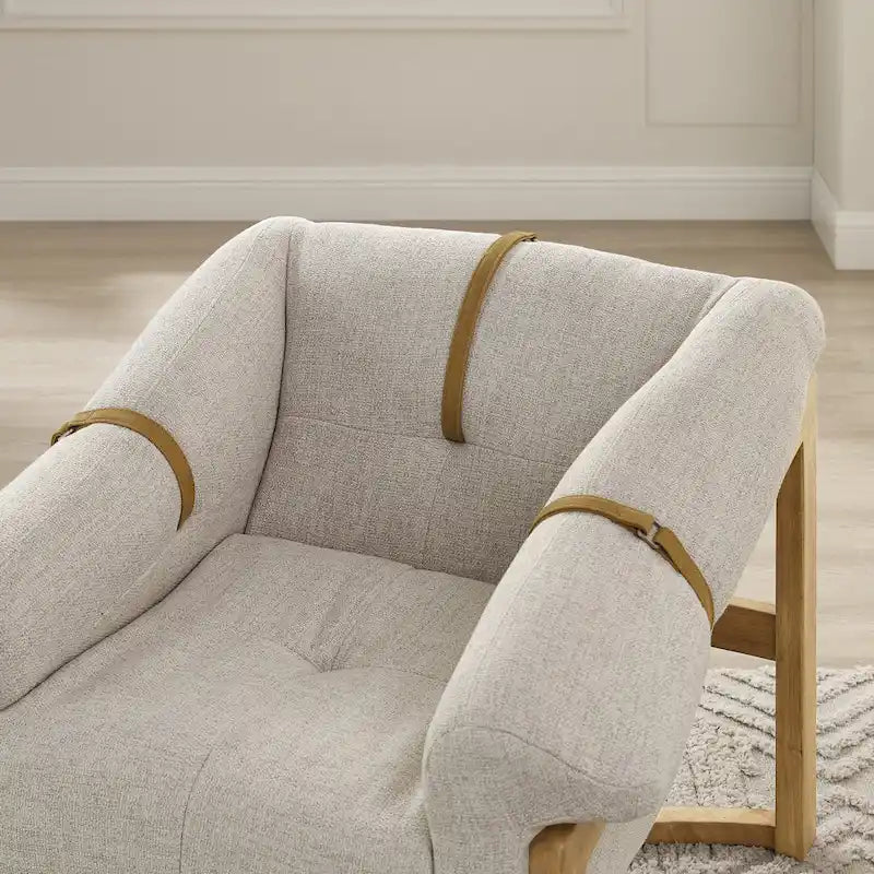 Fauteuil de salon en cuir véritable