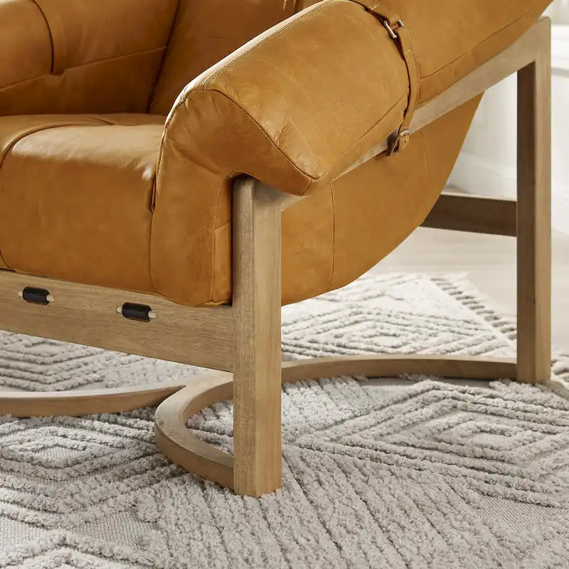 Fauteuil de salon en cuir véritable