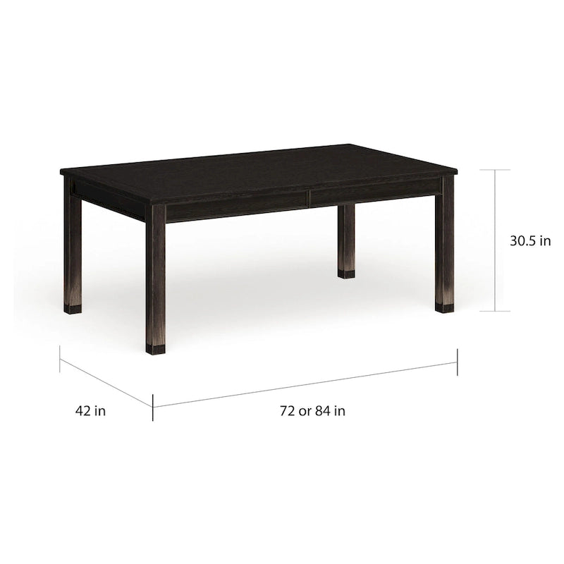 Table à manger contemporaine en bois massif noir