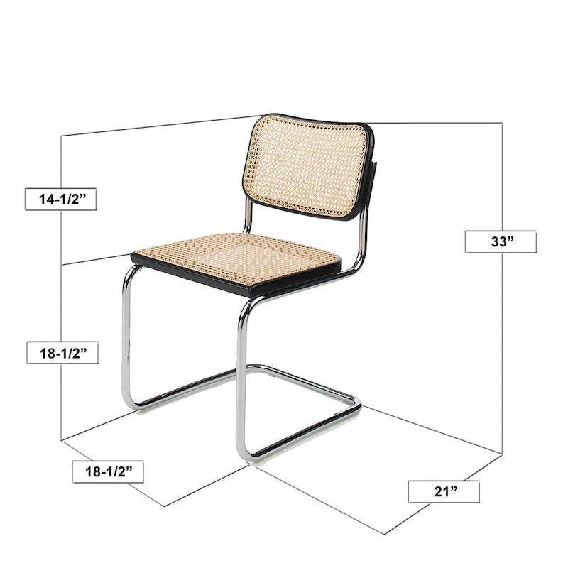 Chaise de salle à manger en chrome et chêne miel