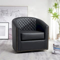 Fauteuil pivotant rond en similicuir capitonné de 29 po de large