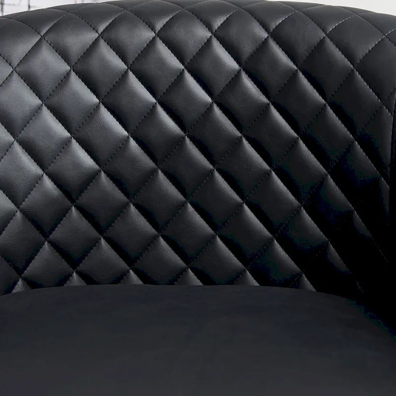 Fauteuil pivotant rond en similicuir capitonné de 29 po de large
