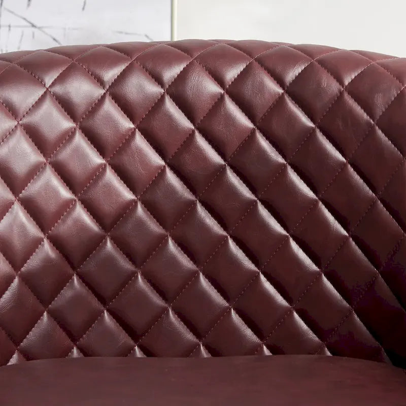 Fauteuil pivotant rond en similicuir capitonné de 29 po de large