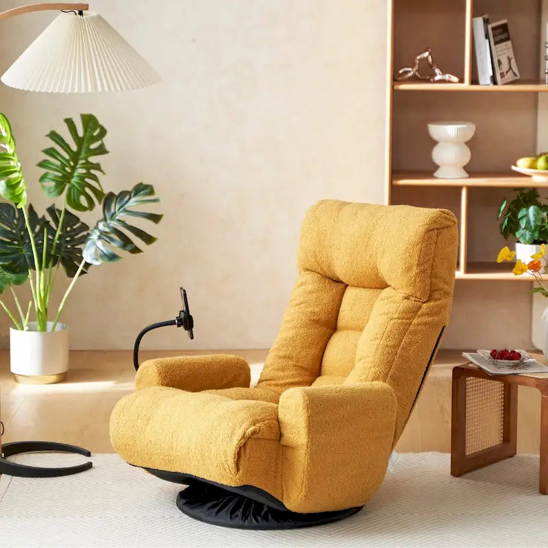 Fauteuil de relaxation pivotant avec têtière et soutien lombaire réglables