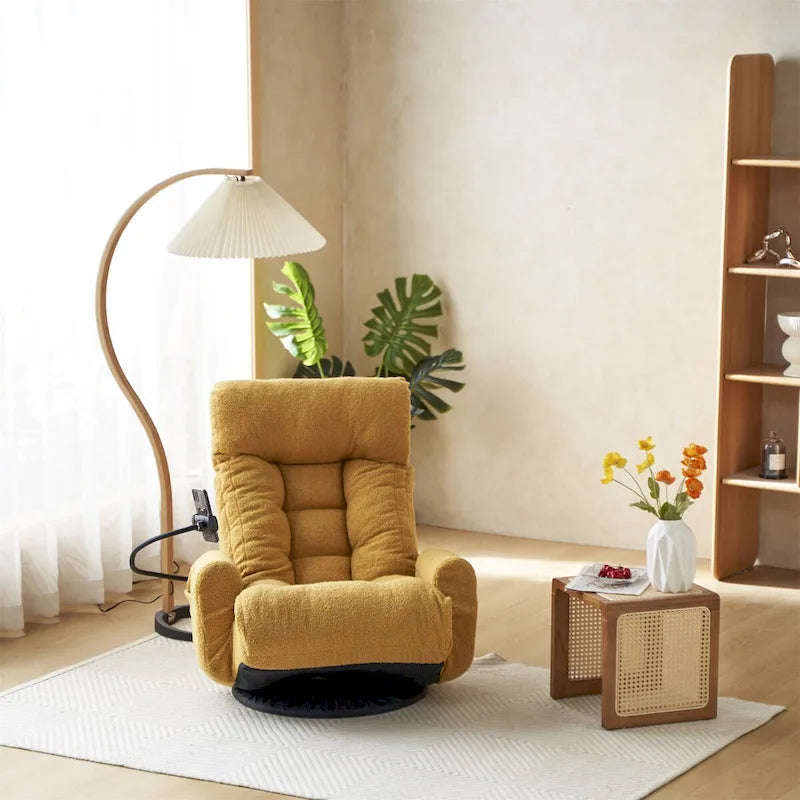 Fauteuil de relaxation pivotant avec têtière et soutien lombaire réglables