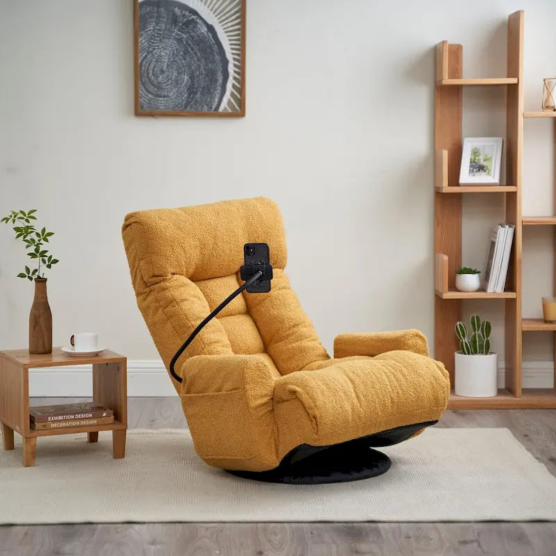 Fauteuil de relaxation pivotant avec têtière et soutien lombaire réglables