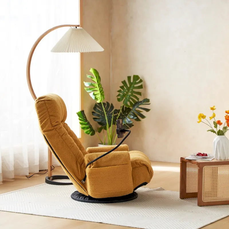 Fauteuil de relaxation pivotant avec têtière et soutien lombaire réglables