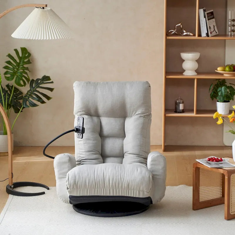 Fauteuil de relaxation pivotant avec têtière et soutien lombaire réglables