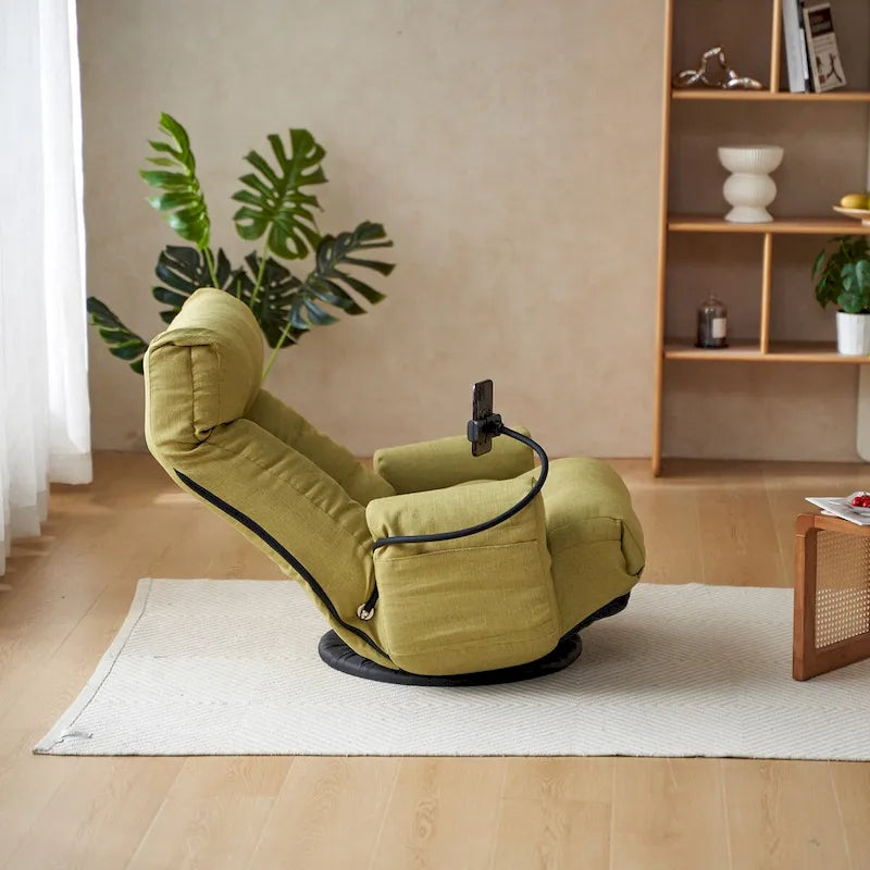 Fauteuil de relaxation pivotant avec têtière et soutien lombaire réglables