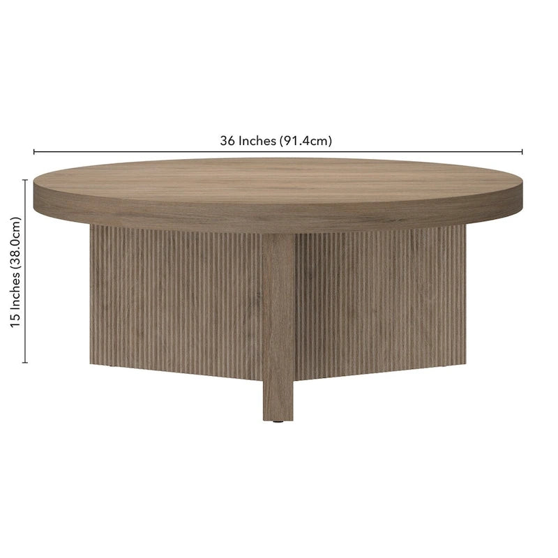 Table basse ronde de 91 cm de diamètre - 91 cm de diamètre