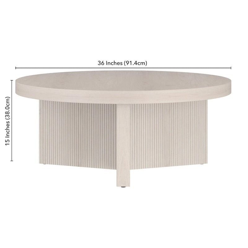 Table basse ronde de 91 cm de diamètre - 91 cm de diamètre